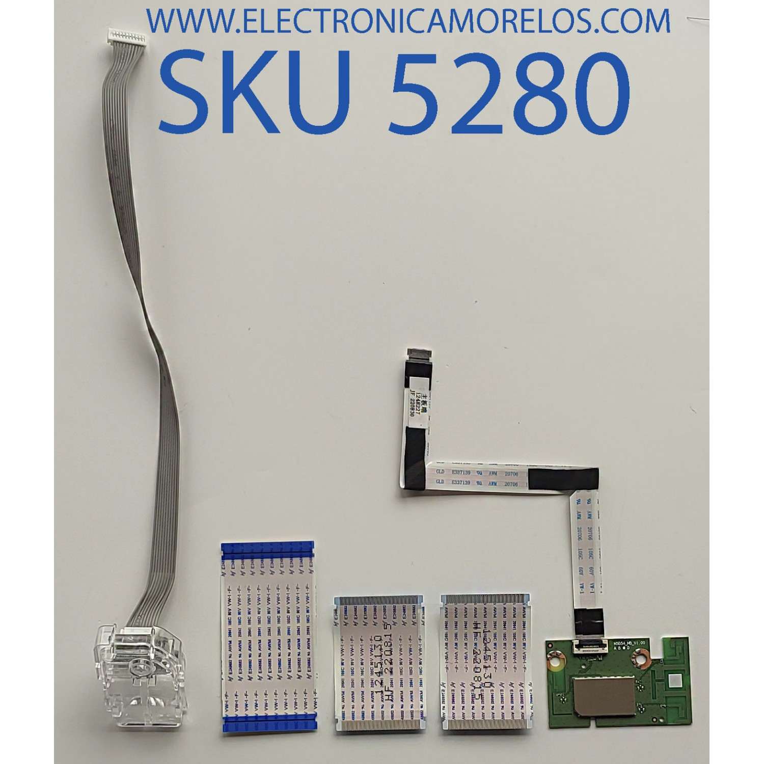 KIT DE CABLES PARA TV HISENSE / WIFI 1265032 / TX7663BU51T / MW510 / 02288-22-05520 / 204-B00515 / BOTONERA 294501 / RSAG7.820.8441/ROH / FLEX 1245130 / 220815 / MODELOS 43A65H	